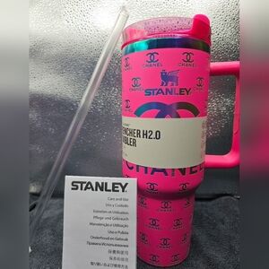 Stanley Pink Tumbler with Straw and Handle